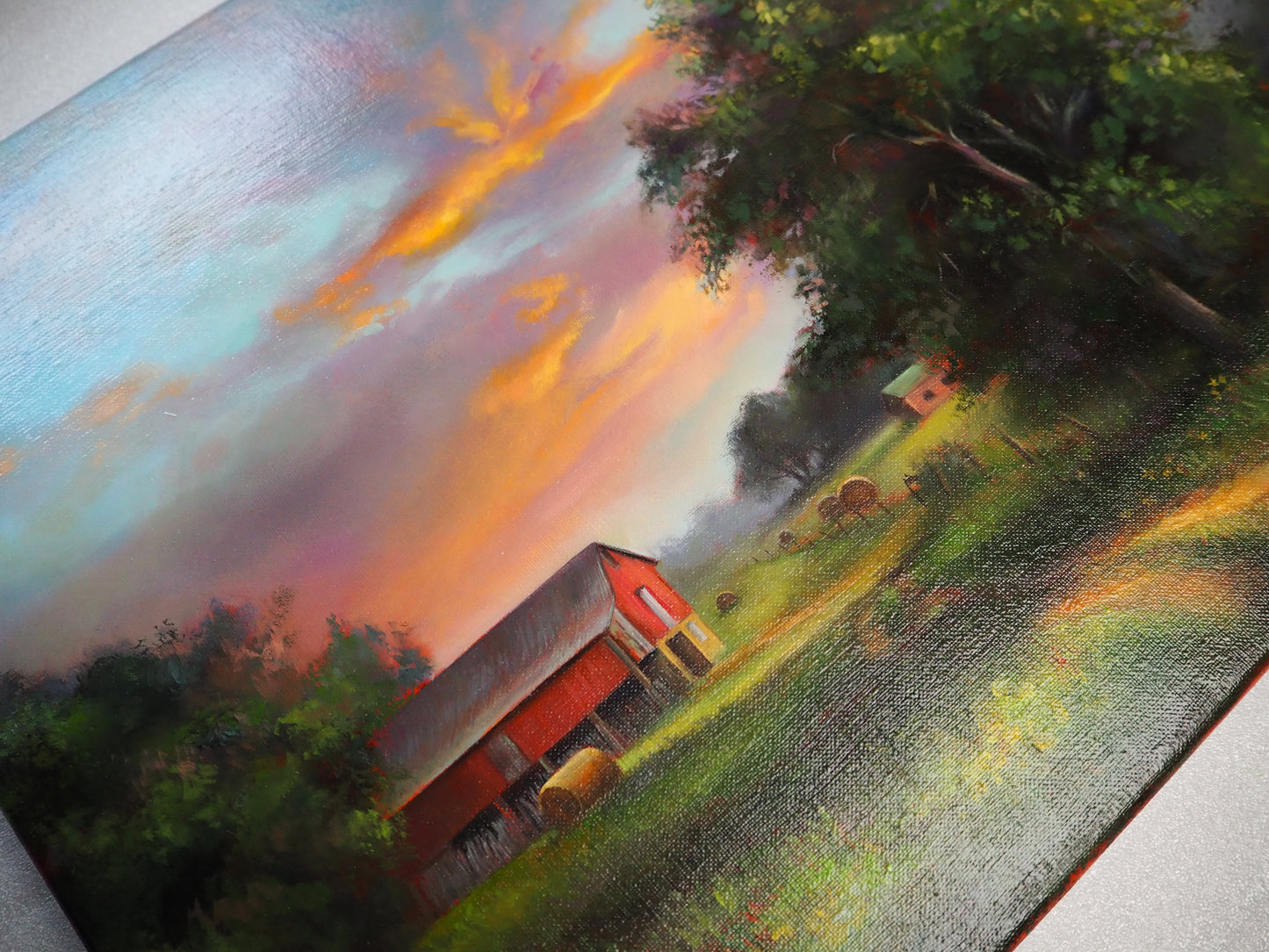 "Country Idyll" countryside oil painting