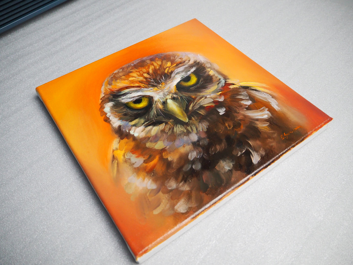 ''Look into my eyes" Owl Original Oil Painting