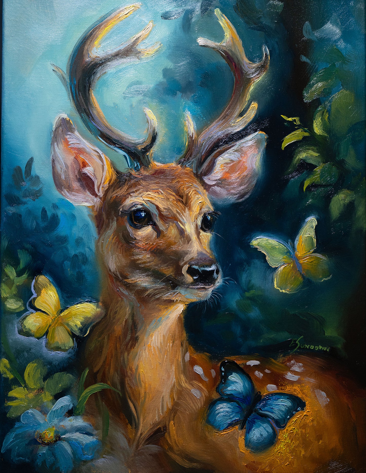 Deer Original Oil Painting