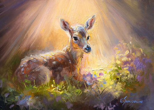 Fawn Original Oil Painting