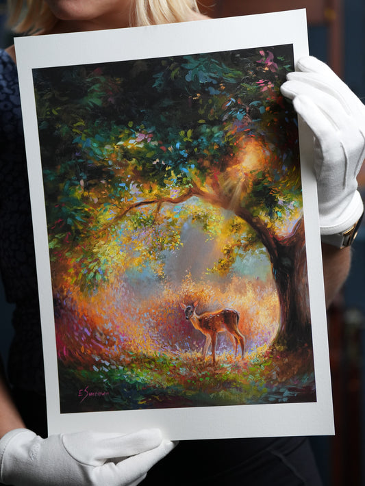 Autumn Light – Limited Edition Fine Art Print ✨🦌🍂