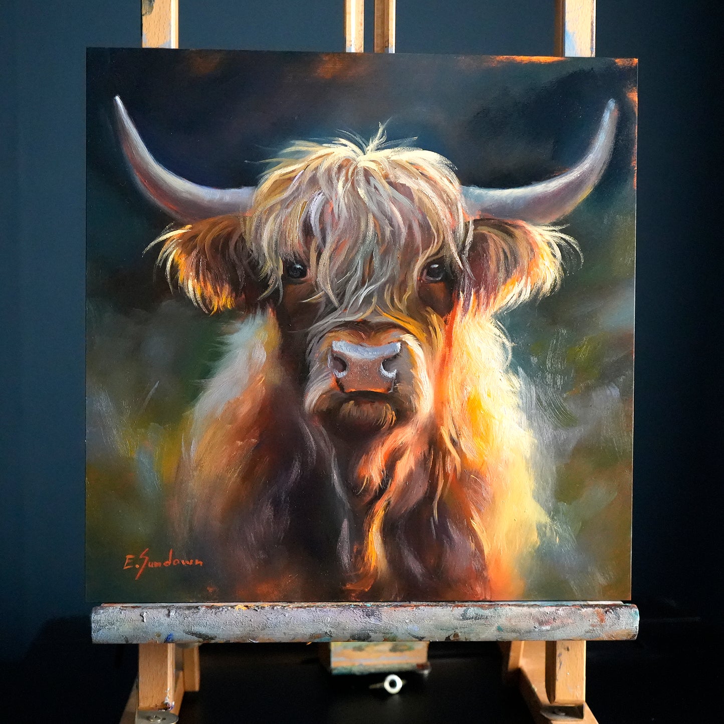 Highland Cow Original Oil painting
