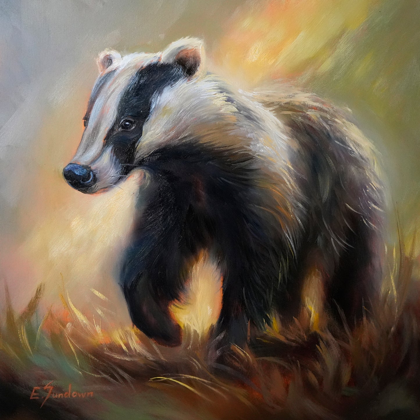 Badger Original Oil Painting