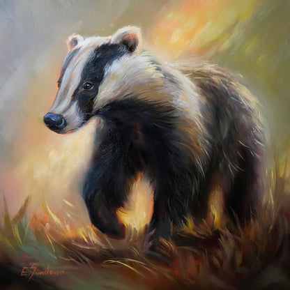Badger Original Oil Painting