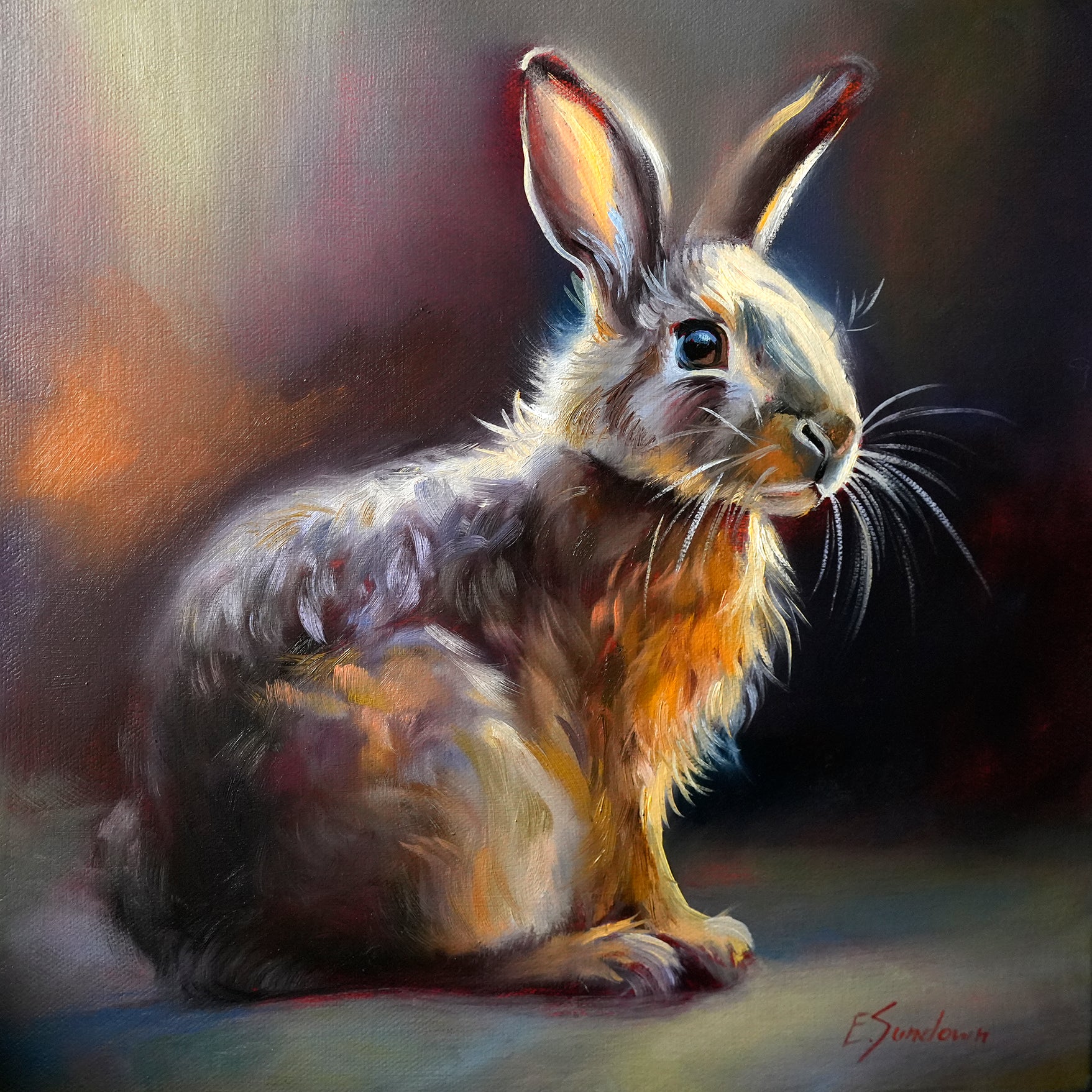 Rabbit Original Oil Painting Evesundown   Veic Ee0034a7 10e4 4507 A08d 1b158eff95bf 