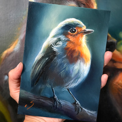 Robin Original oil Painting